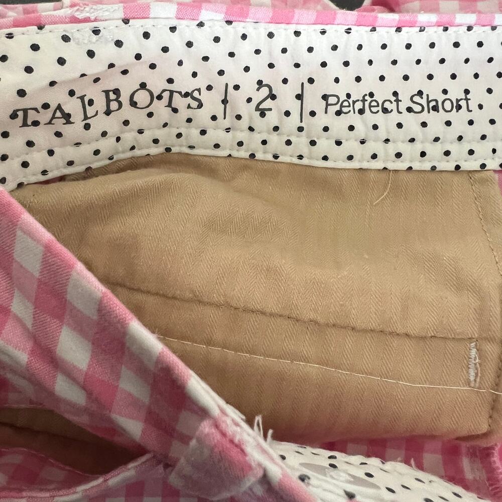 Talbots The Perfect Bermuda Short In Pink & White Gingham Size 2 - Picture 4 of 8